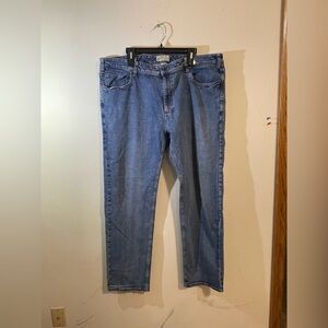 Orvis Mens 5 Pocket Blue Jeans size 42X32 Cotton‎ Stretch Denim Pants